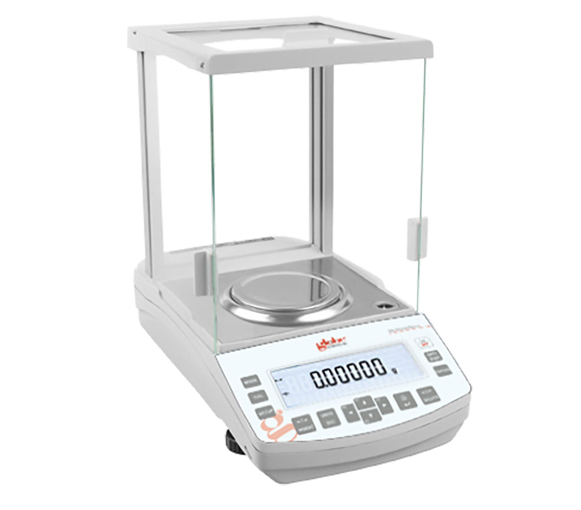 Globe Scientific GBA-224C Balance Analytical 220g x 0.1mg Internal Calibration 100-240V 50-60Hz Rechargeable Internal Battery