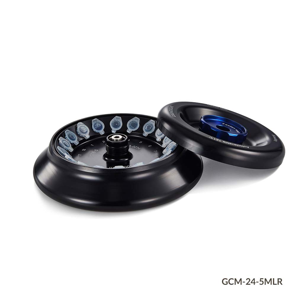 Globe Scientific GCM-24-2ML Rotor with Lid for use with GCM-24 Series High Speed Micro Centrifuges Aluminum Alloy Fixing Clips and O-Ring 15000rpm max 24-Place for 1.5mL and 2.0mL Microcentrifuge Tubes