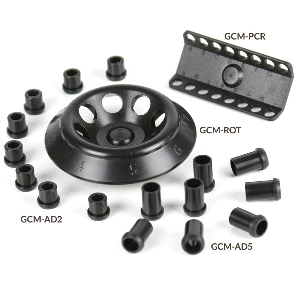 Globe Scientific GCM-AD2 Rotor Cavity Sleeves for use with GCM Series Mini Centrifuges converts the rotor cavity for use with 0.2mL Microcentrifuge Tubes 8 each