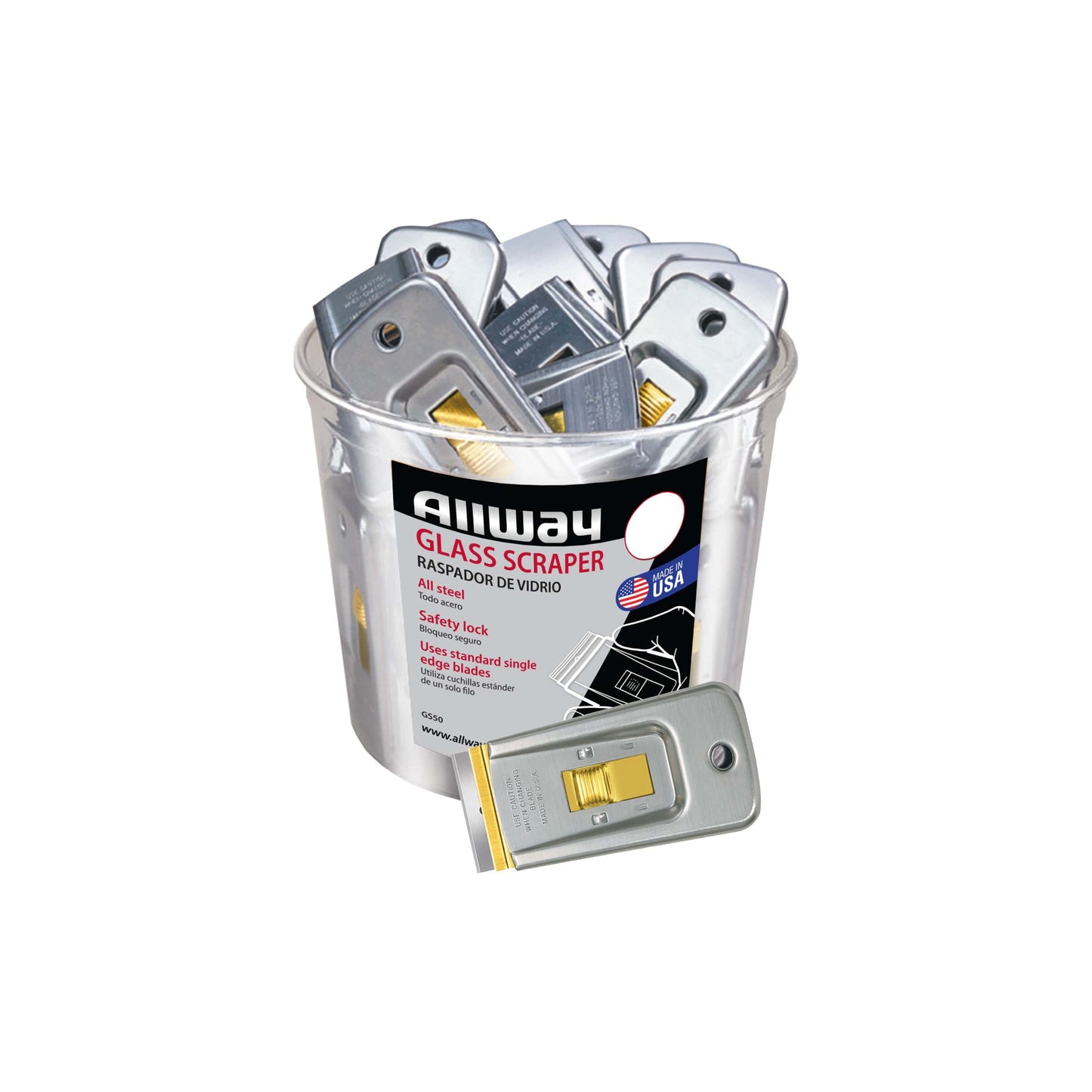 Allway GS50 Glass Scrapers, Bucket of 50