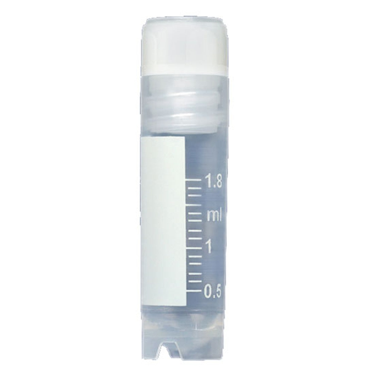 Globe Scientific 3002 CryoCLEAR vials 2.0mL STERILE Internal Threads Attached Screwcap with Co-Molded Thermoplastic Elastomer (TPE) Sealing Layer Round Bottom Self-Standing Printed Graduations Writing Space and Barcode 50/Bag 10 Bags/Case