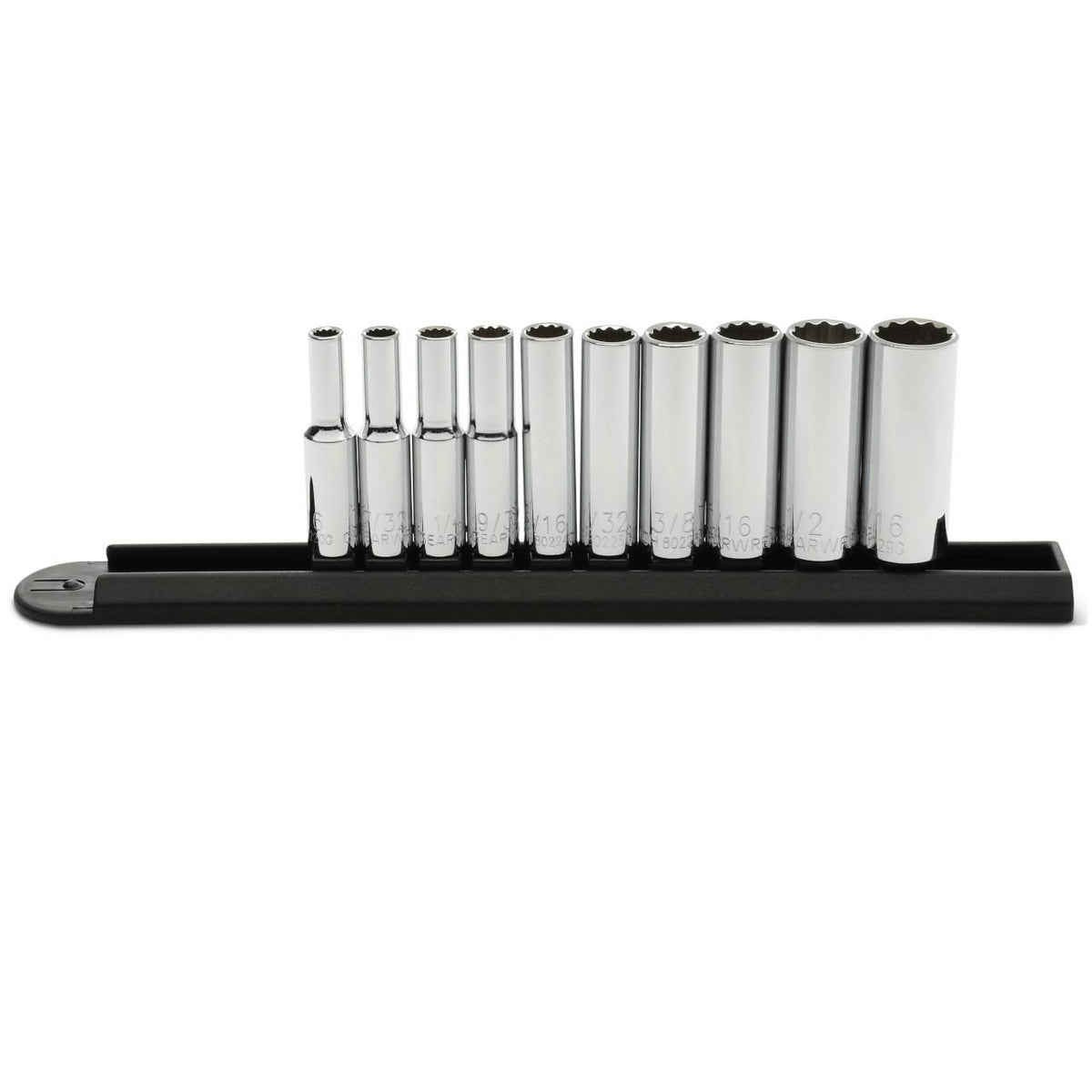 Gearwrench 80309D 10 Piece 1/4" Drive 12 Point Deep SAE Socket Set