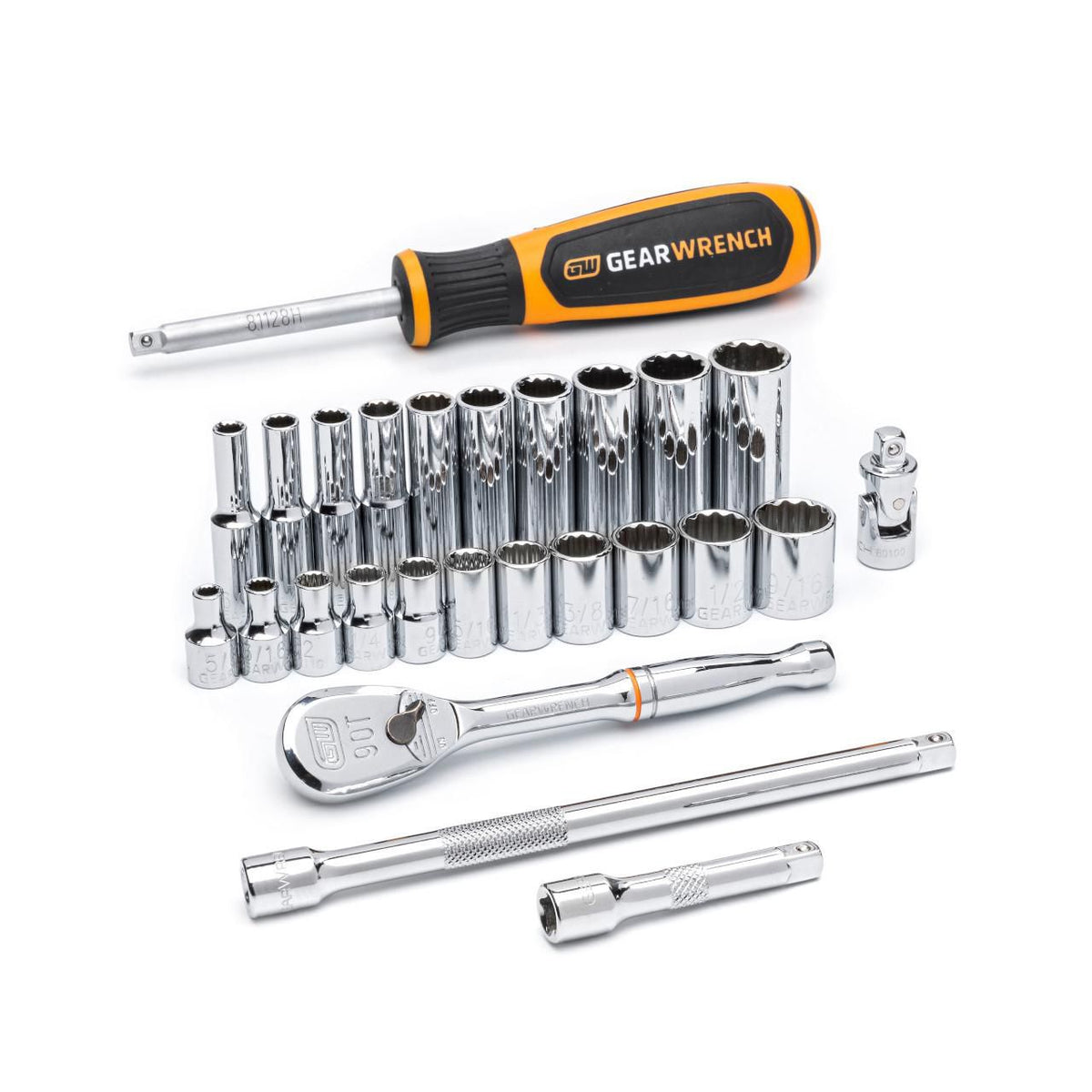 Gearwrench 80313 26 Piece 1/4" Drive 12 Point Standard SAE Mechanics Tool Set