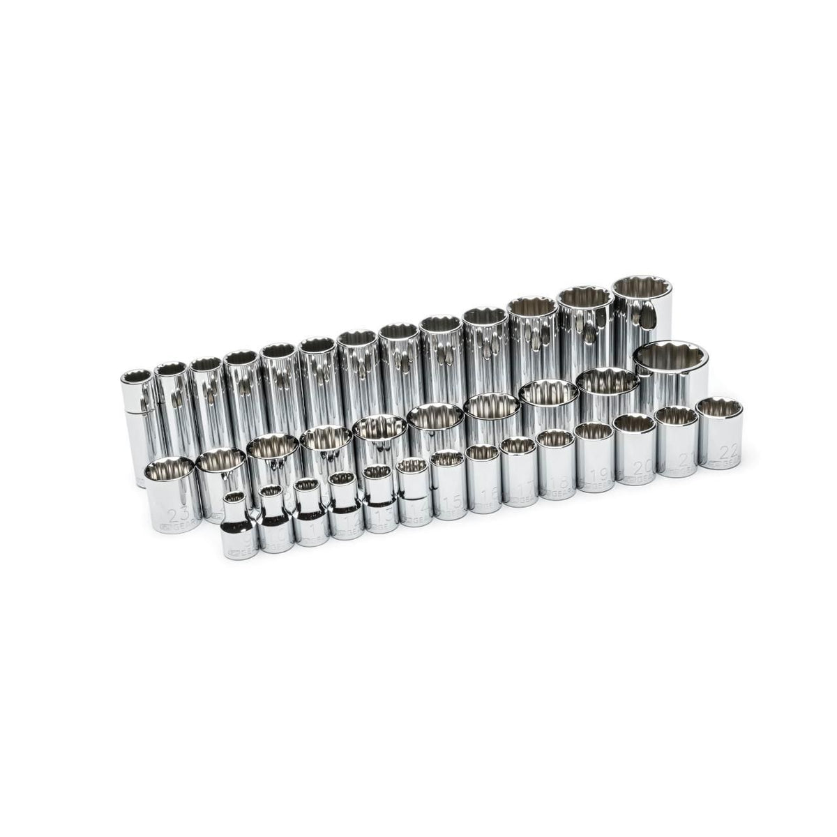 Gearwrench 80730 37 Piece 1/2" Drive 12 Point Standard and Deep Metric Socket Set