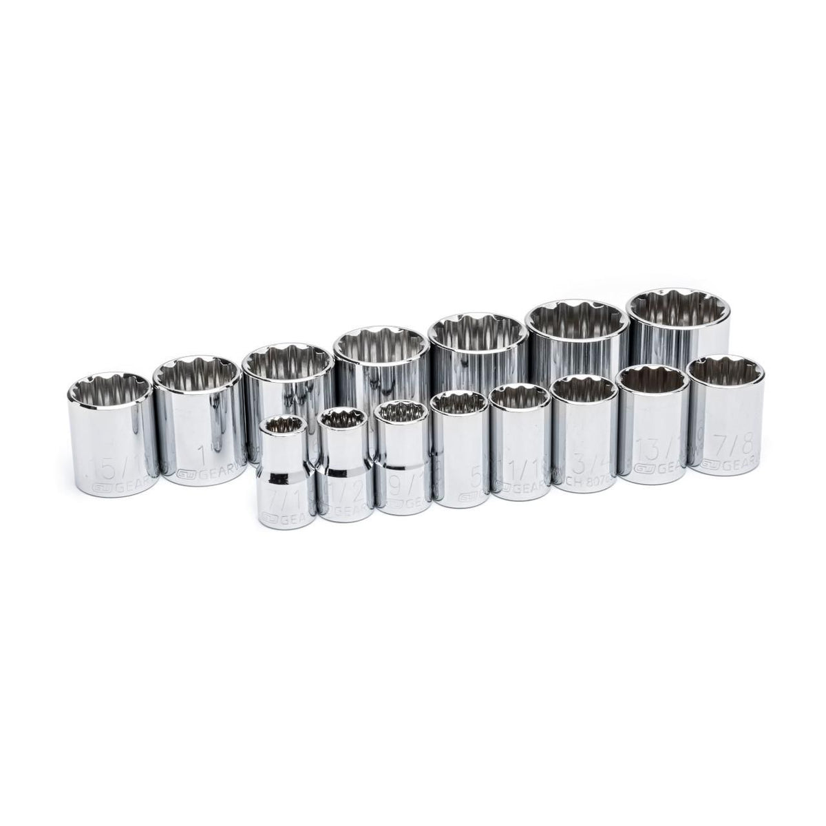 Gearwrench 80731 15 Piece 1/2" Drive 12 Point Standard SAE Socket Set