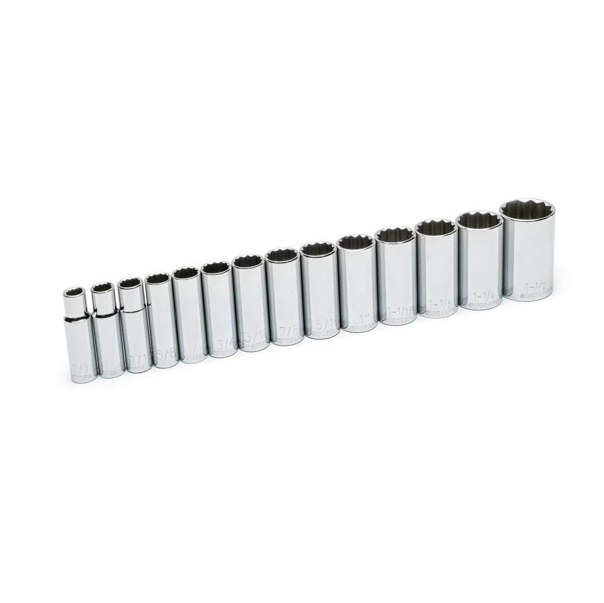 Gearwrench 80732 14 Piece 1/2" Drive 12 Point Deep SAE Socket Set
