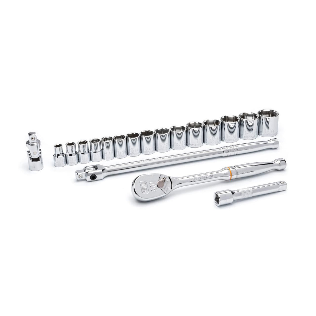 Gearwrench 80791 19 Piece 1/2" Drive 6 Point Standard SAE Mechanics Tool Set
