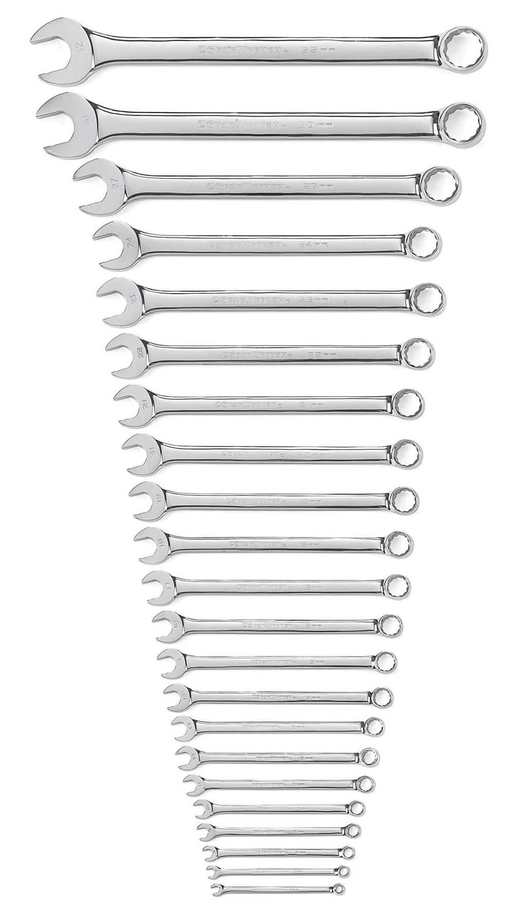 Gearwrench 81916 22 Piece 12 Point Long Pattern Combination Metric Wrench Set