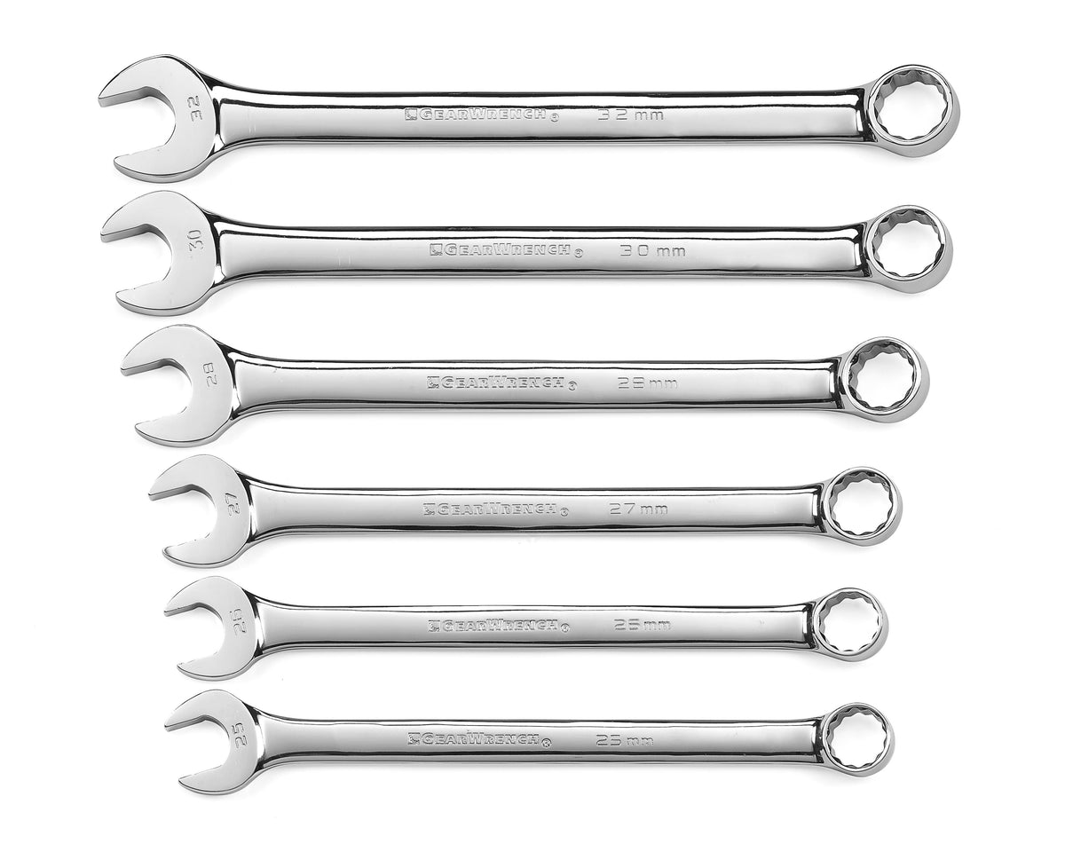 Gearwrench 81922 6 Piece Metric 12 Point Long Pattern Combination Wrench Set
