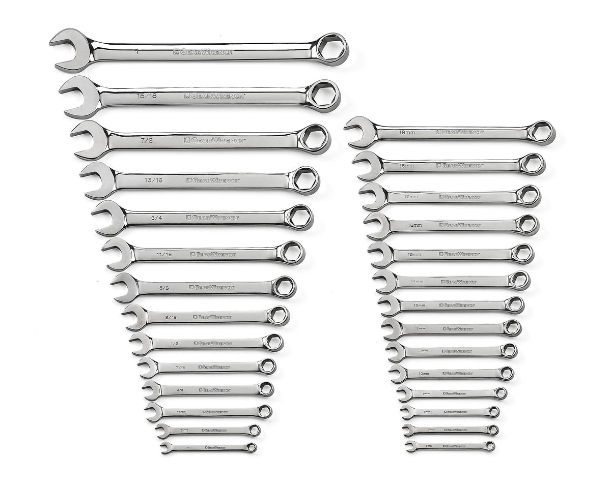 Gearwrench 81923 28 Piece 6 Point Combination SAE/Metric Wrench Set