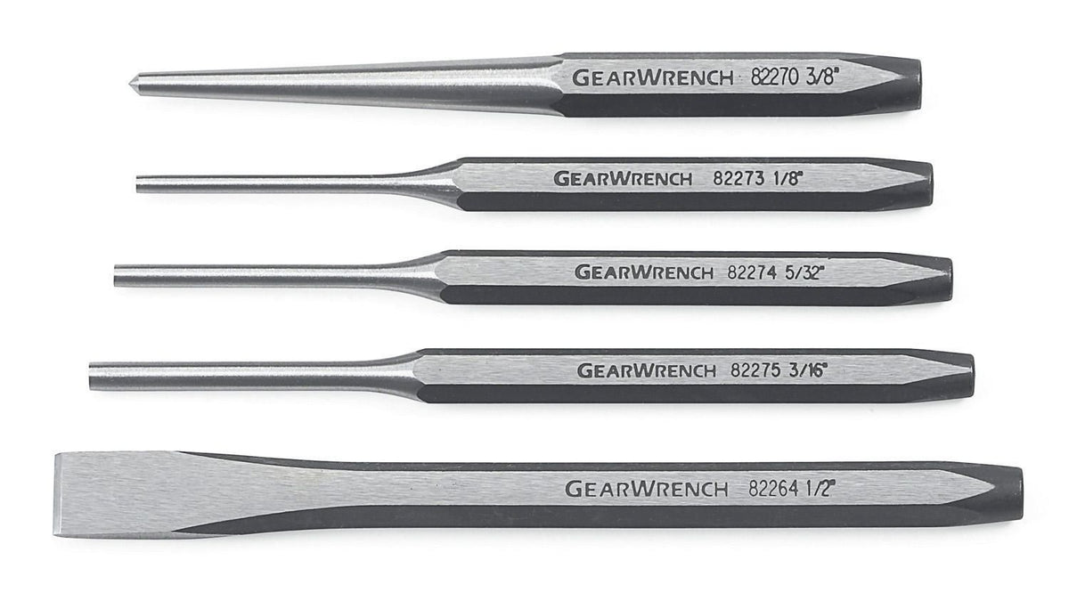 Gearwrench 82304 5 Piece Punch and Chisel Set