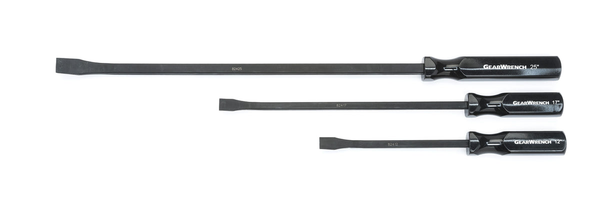 Gearwrench 82403-05 3 Piece Angled Tip Pry Bar Set 12", 17" & 25"