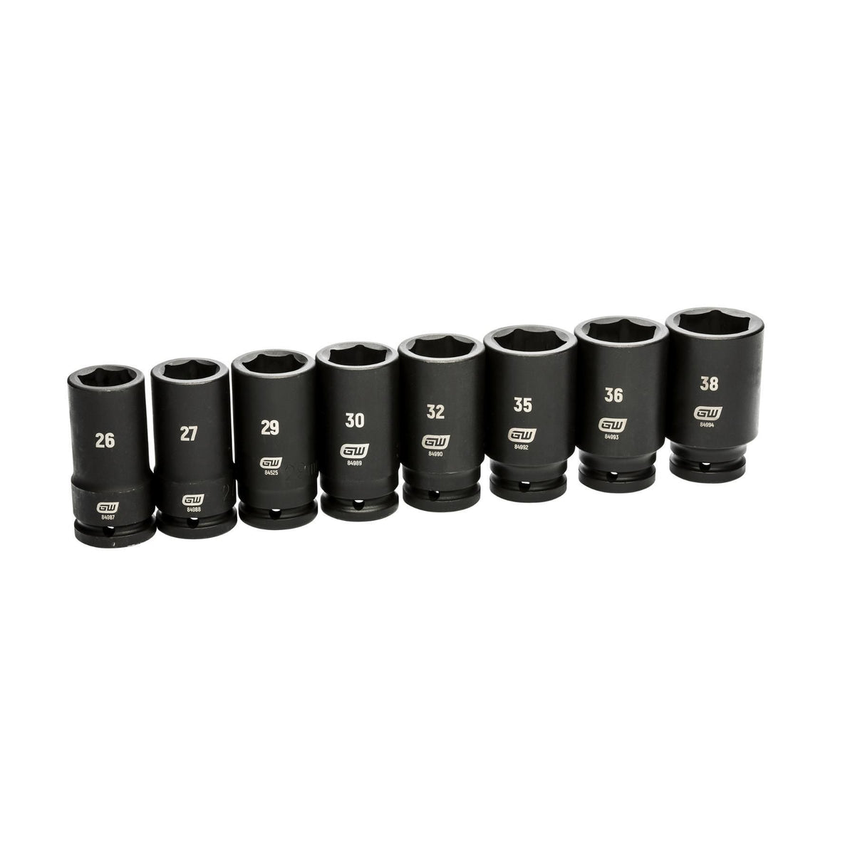 Gearwrench 84032 8 Piece 3/4" Drive 6 Point Metric Deep Impact Socket Set