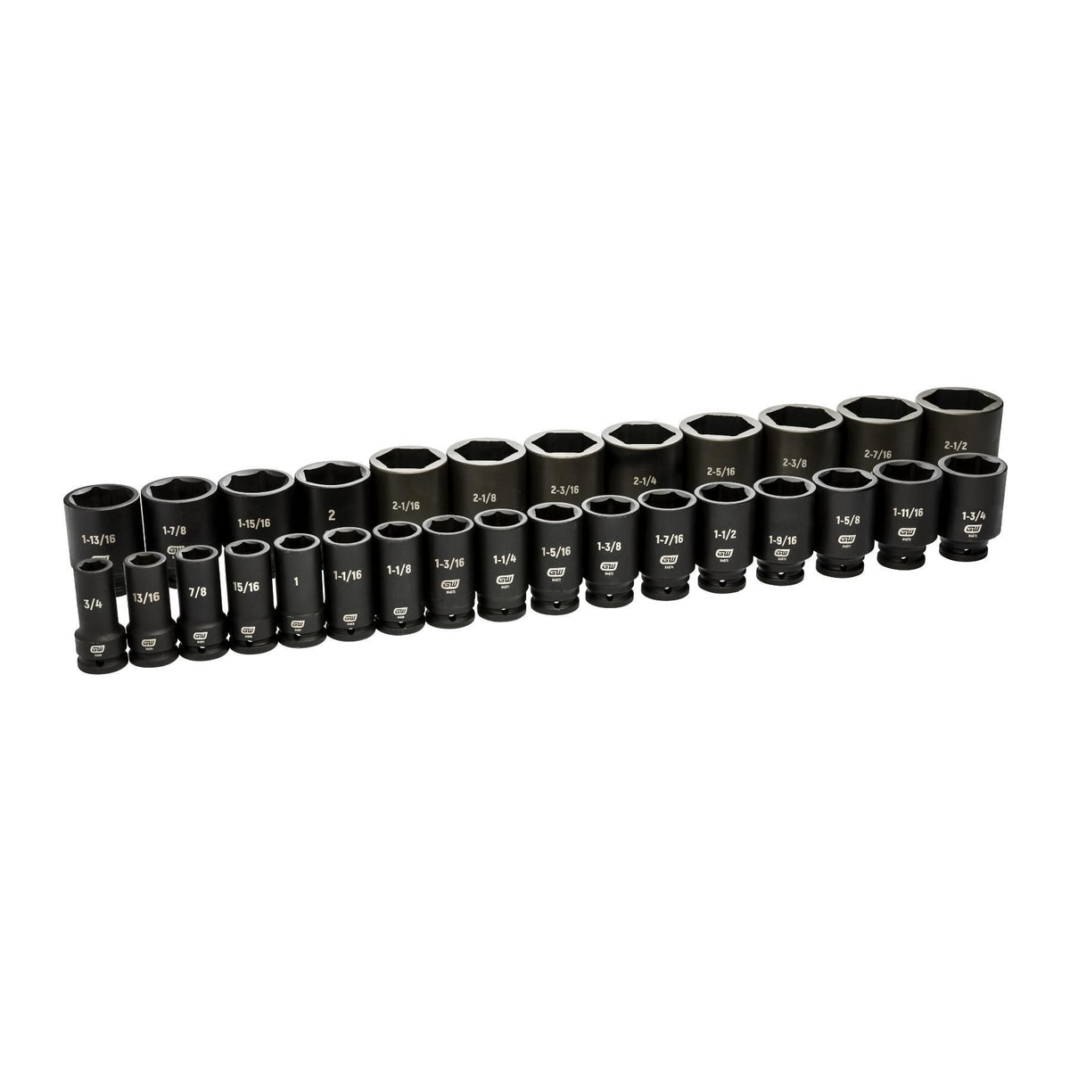 Gearwrench 84037 29 Piece 3/4" Drive 6 Point SAE Deep Impact Socket Set