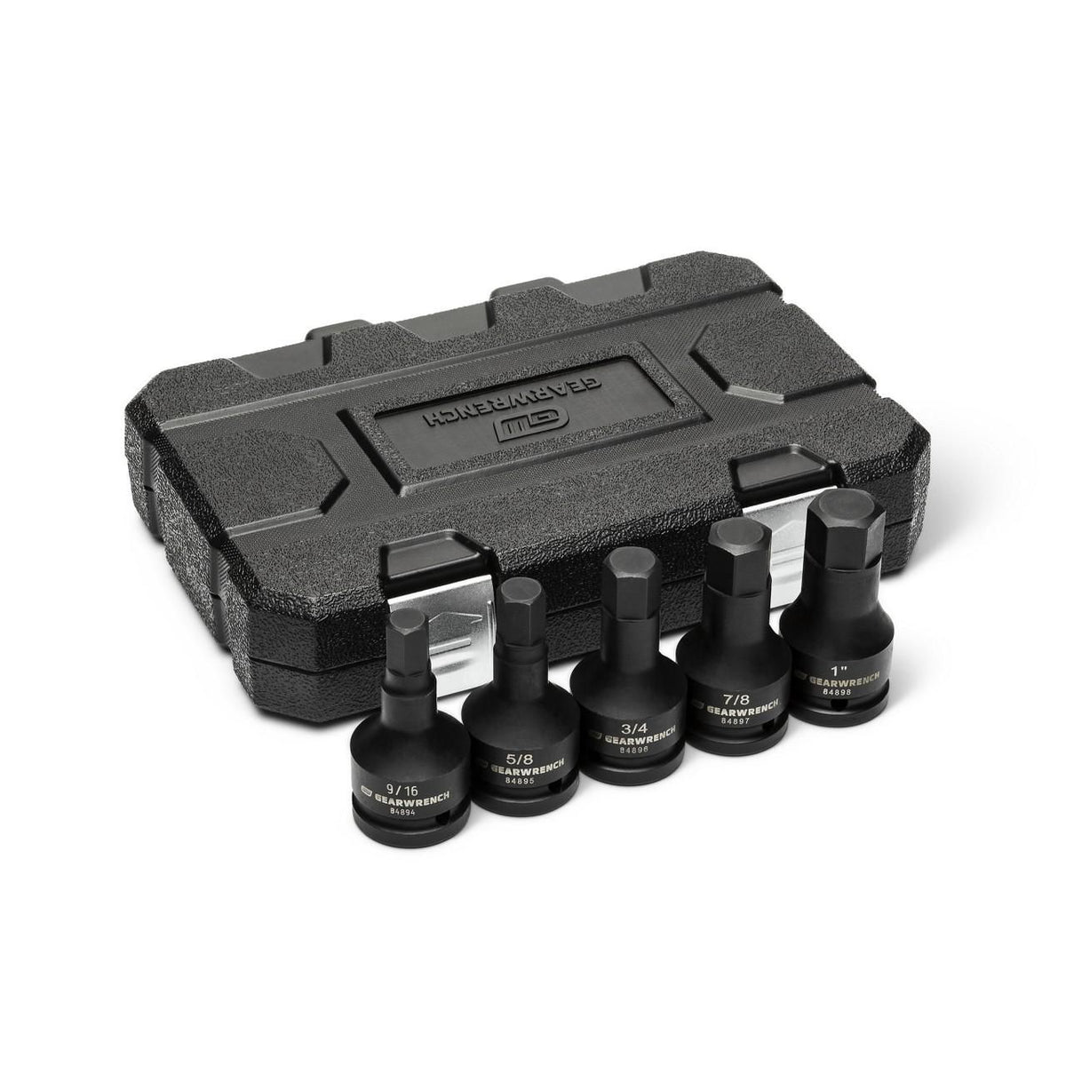 Gearwrench 84899 5 Piece 3/4" Drive SAE Impact Hex Bit Socket Set with Blow Mold Case