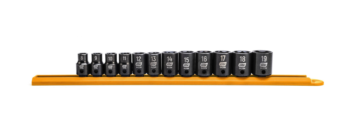 Gearwrench 84911N 12 Piece 3/8" Drive 6 Point Standard Impact Metric Socket Set