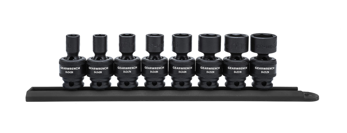 Gearwrench 84917N 8 Piece 3/8" Drive 6 Point Standard Universal Impact SAE Socket Set