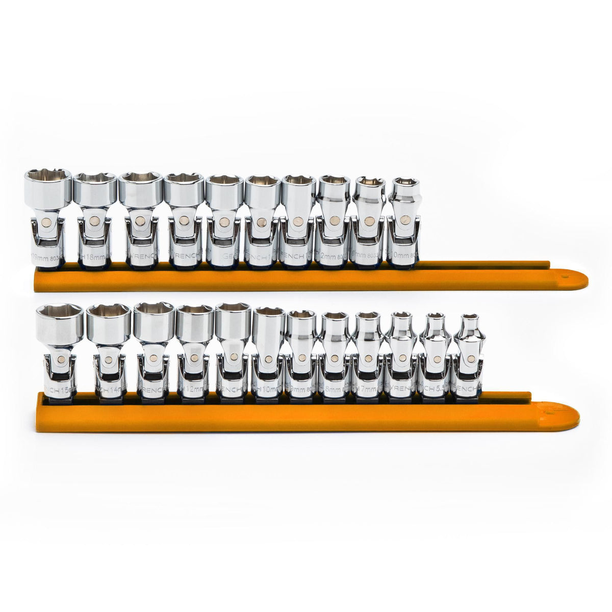 Gearwrench 86539 22 Piece 1/4" and 3/8" Drive 6 Point Metric Flex Socket Set