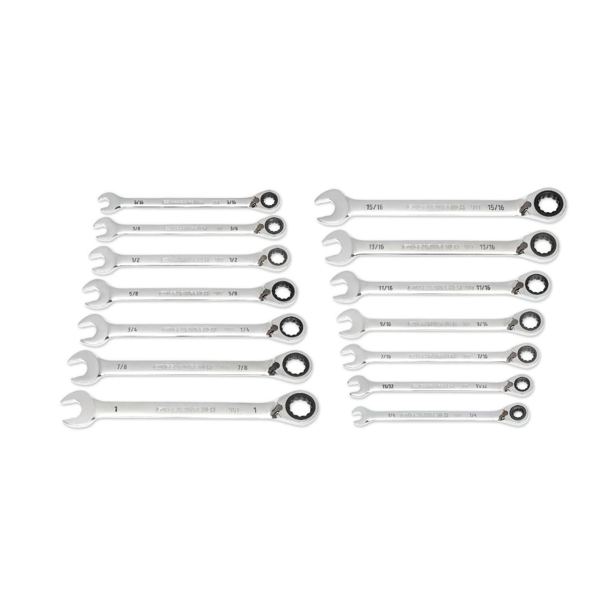 Gearwrench 86660 14 Piece 90-Tooth 12 Point SAE Reversible Ratcheting Wrench Set
