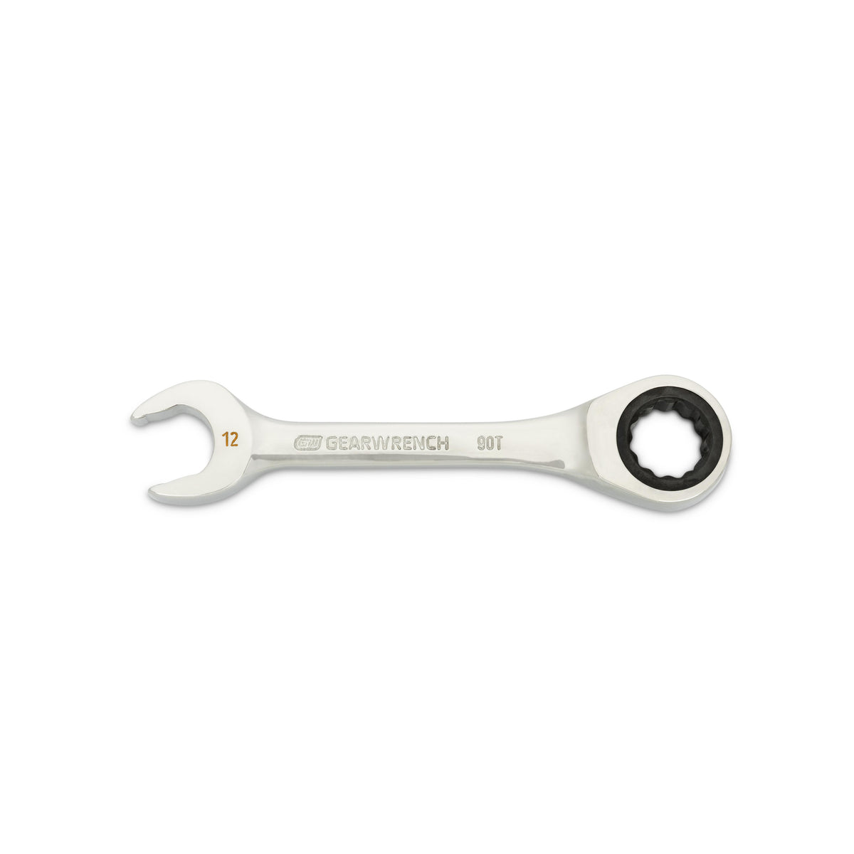 Gearwrench 86842 12mm 90-Tooth 12 Point Stubby Combination Ratcheting Wrench
