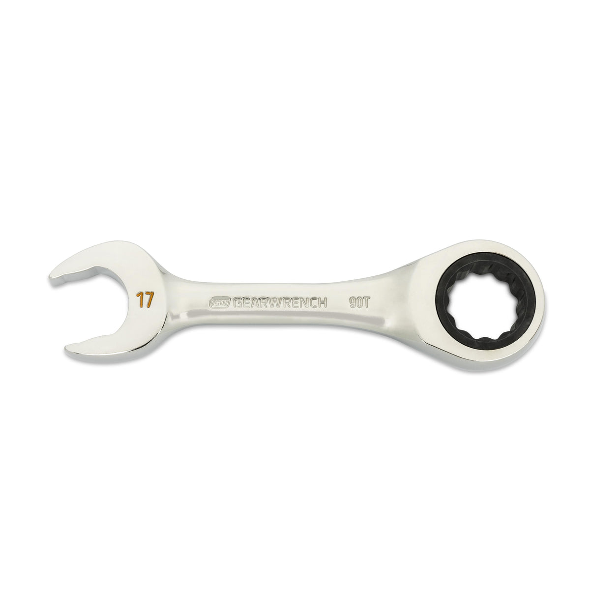 Gearwrench 86847 17mm 90-Tooth 12 Point Stubby Combination Ratcheting Wrench