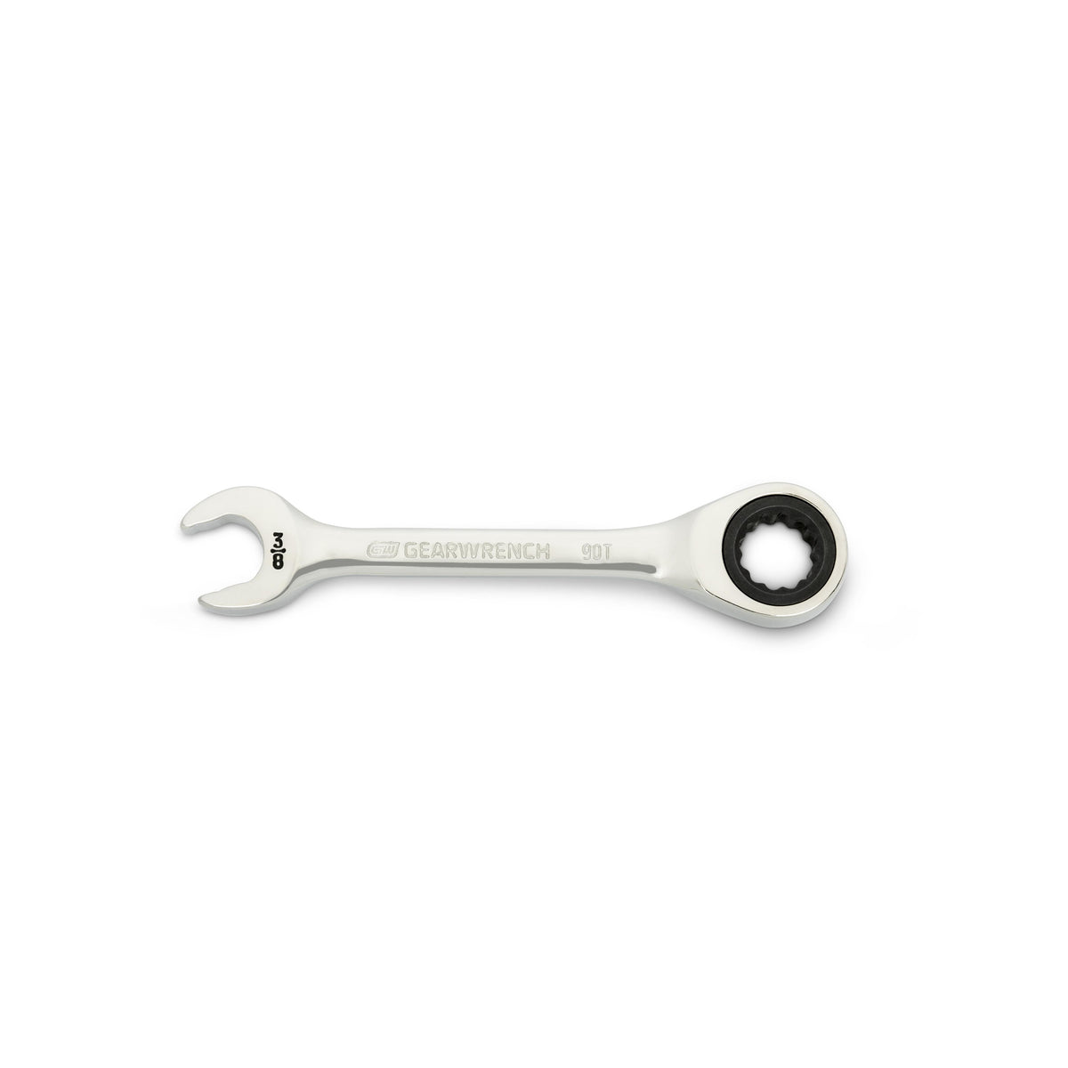 Gearwrench 86851 3/8" 90-Tooth 12 Point Stubby Combination Ratcheting Wrench