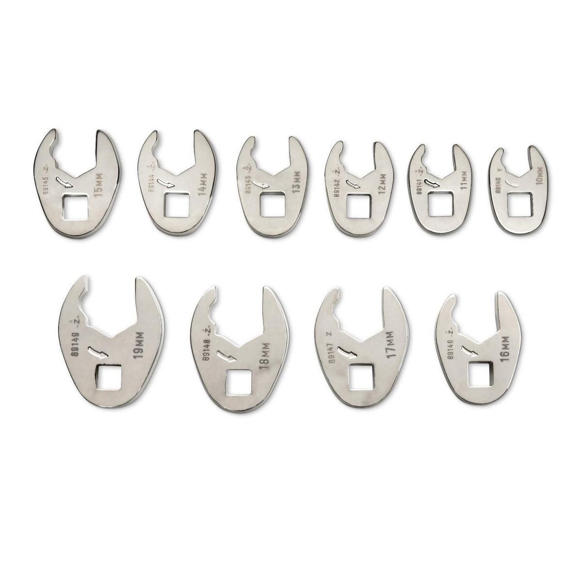 Gearwrench 89119 10 Piece 3/8 Drive Ratcheting Crowfoot Metric Wrench Set