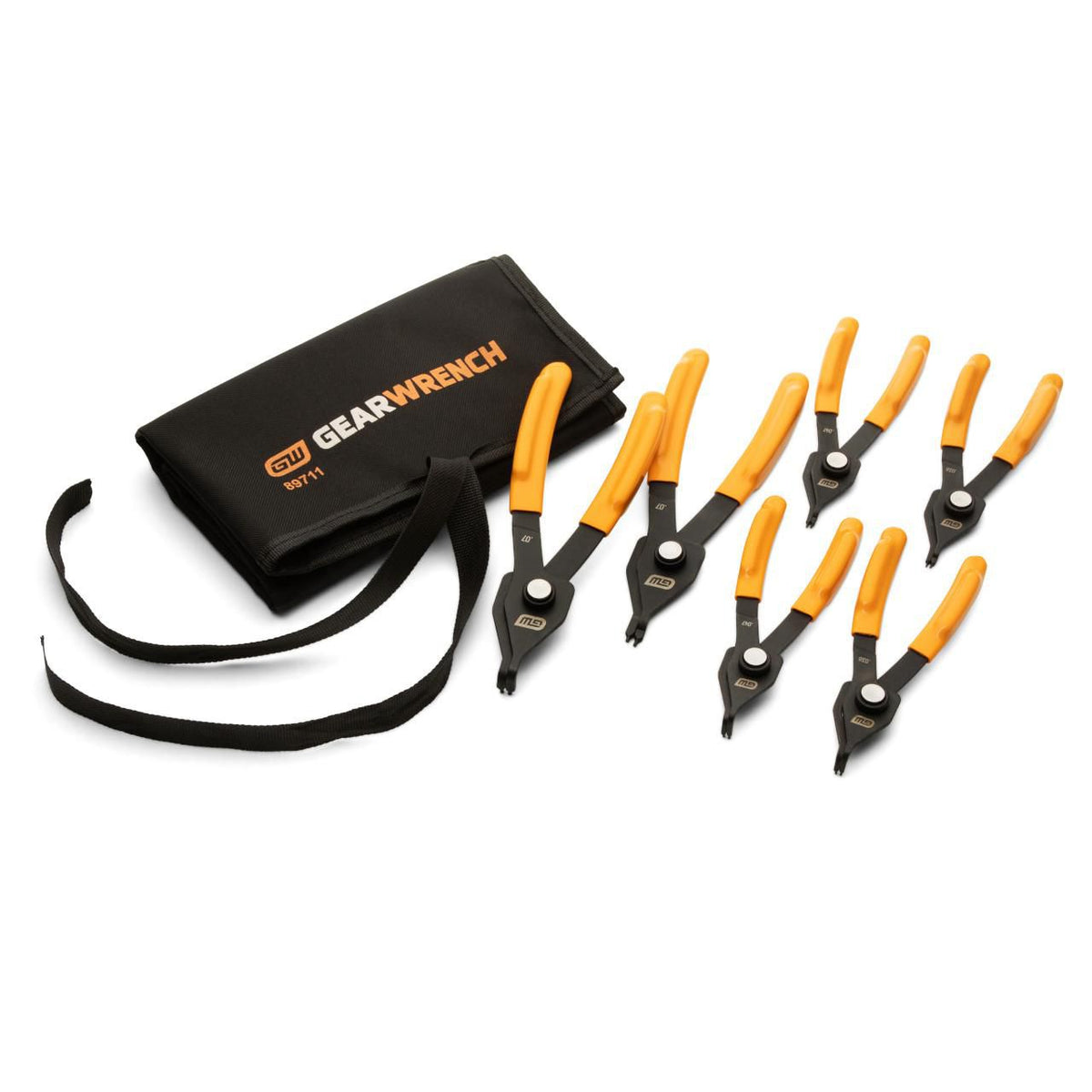 Gearwrench 89711 6 Piece Convertible Push Button Snap Ring Pliers Set