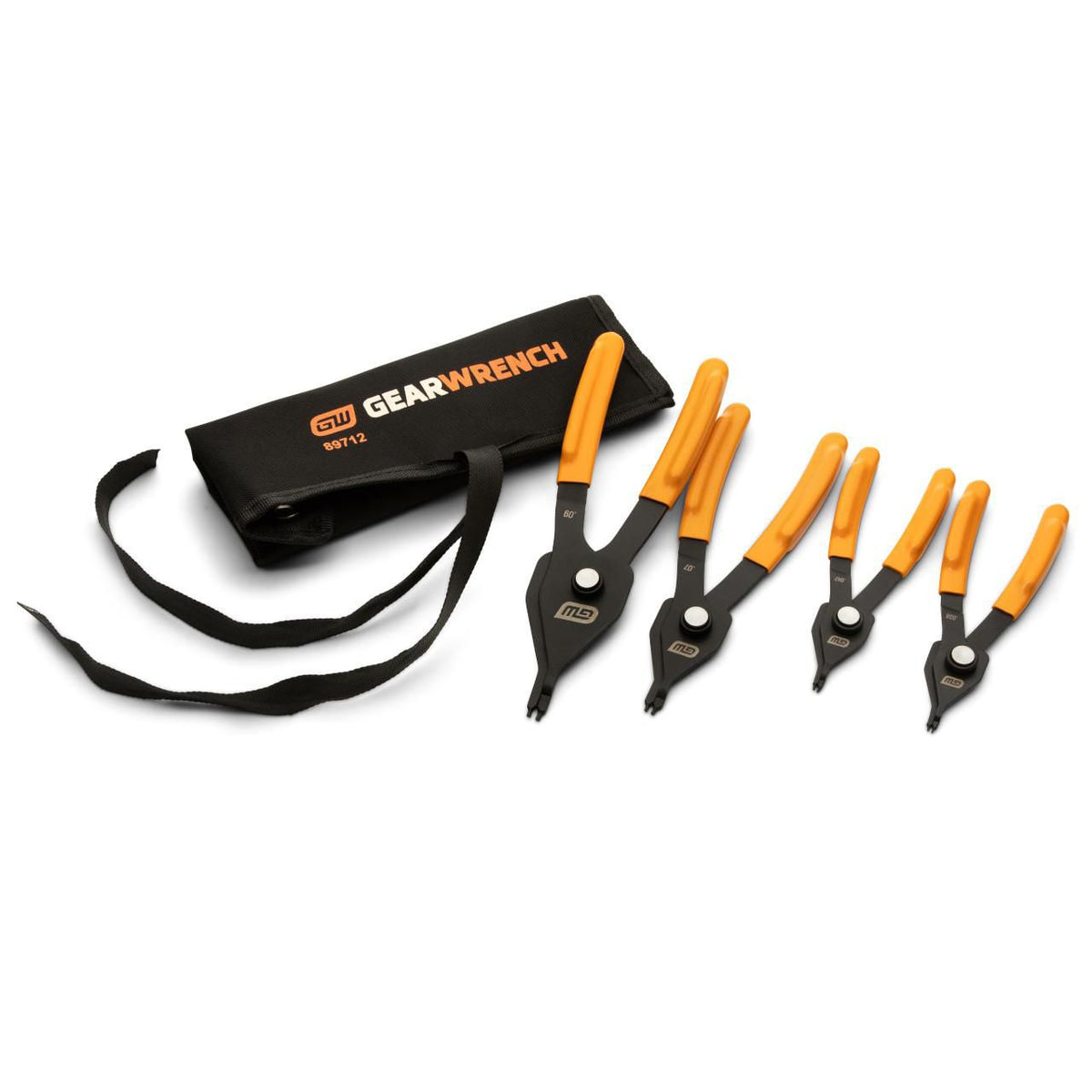 Gearwrench 89712 4 Piece Convertible Push Button Snap Ring Pliers Set