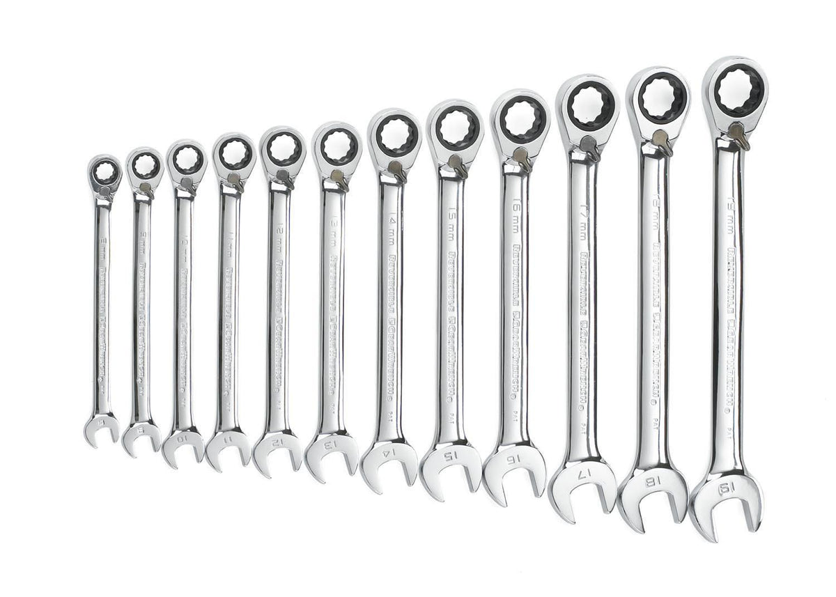 Gearwrench 9620N 12 Piece 72-Tooth 12 Point Reversible Ratcheting Combination Metric Wrench Set