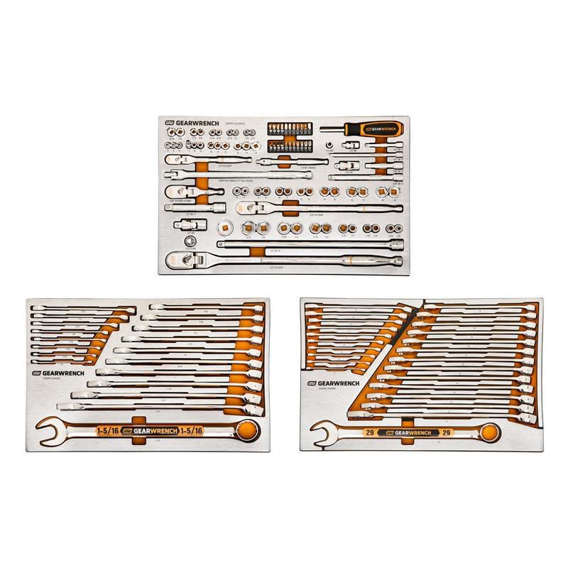 Gearwrench GSXMTSKITA 132 Piece 1/4", 3/8" and 1/2" Drive 120XP Mechanics Tool Sets in Premium Foam Trays