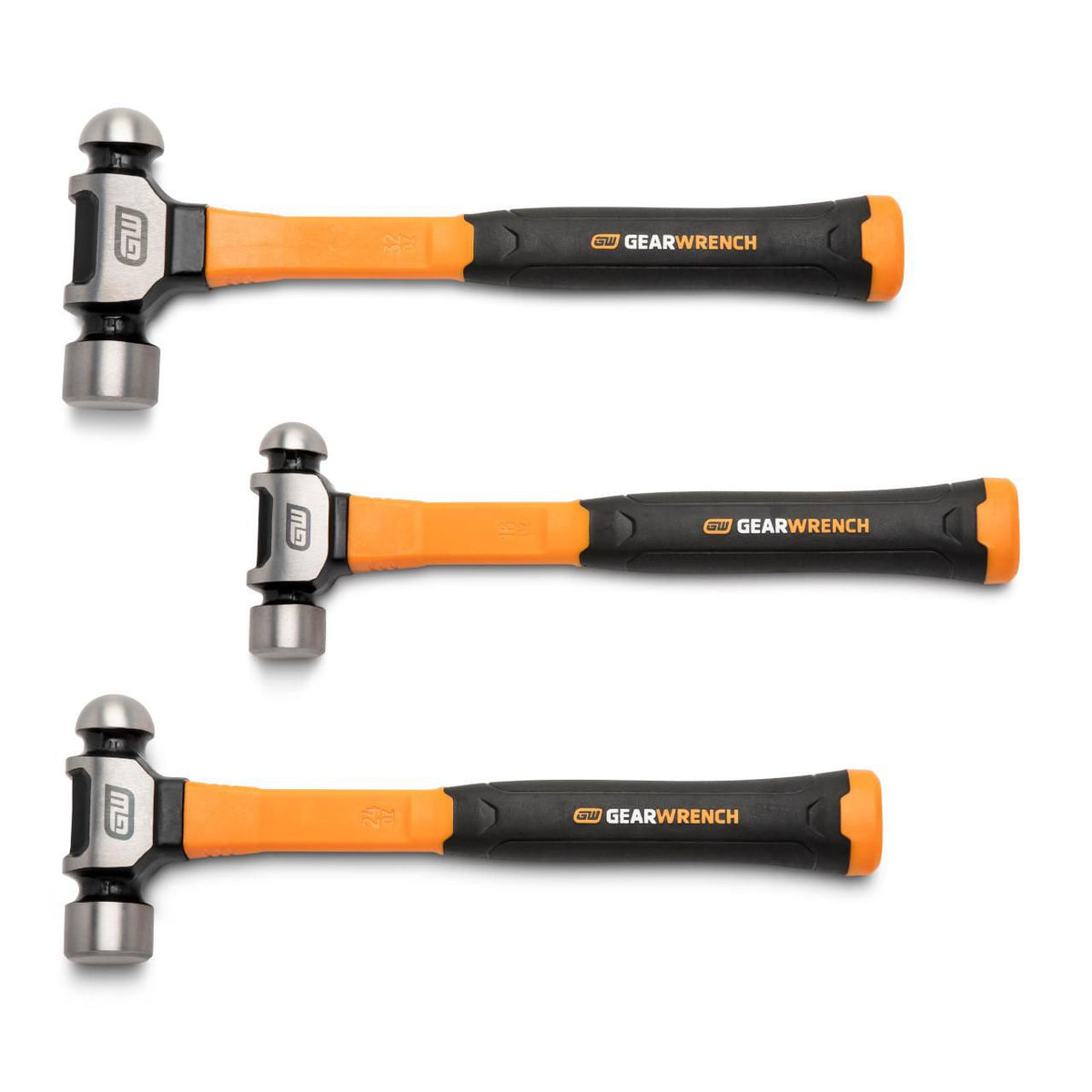 Gearwrench GWH3PCBP 3 Piece Ball Pein Hammer with Fiberglass Handles Set