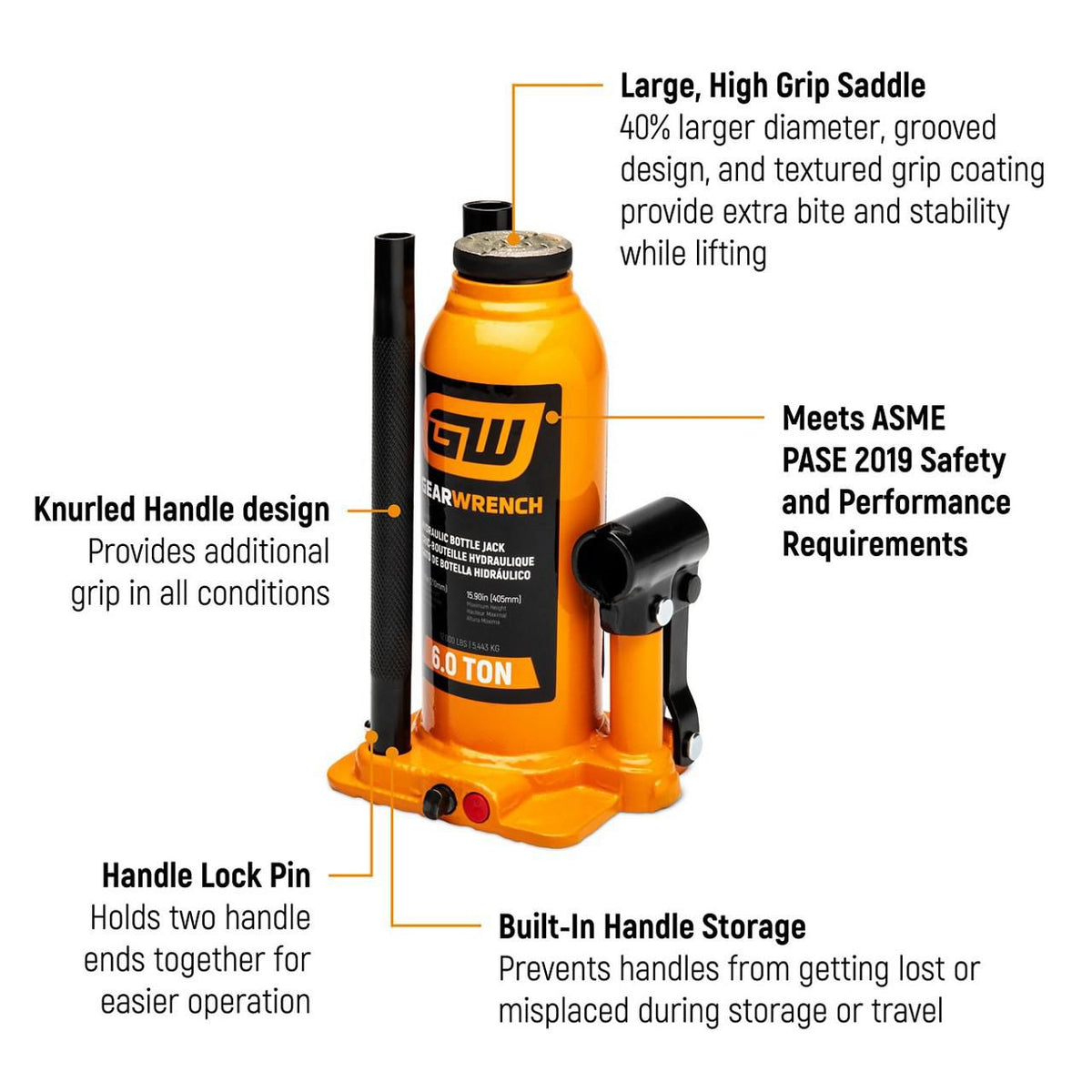 Gearwrench GWHBJ6T 6 Ton Hydraulic Bottle Jack