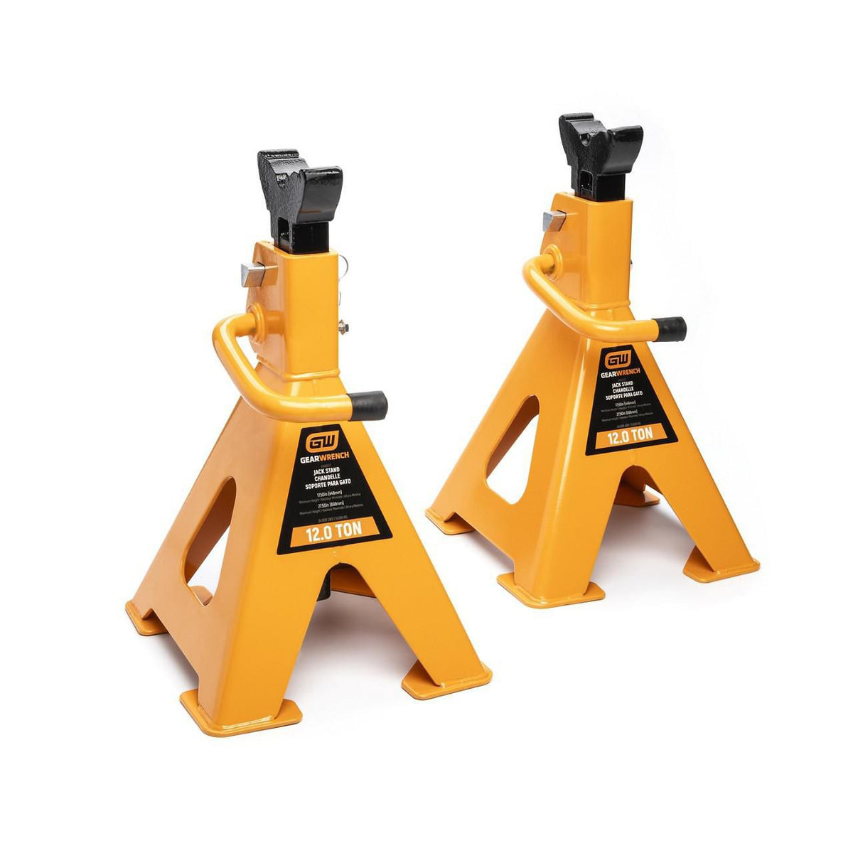 Gearwrench GWJS12T 12-Ton Heavy-Duty Jack Stands - 2 Per Pack