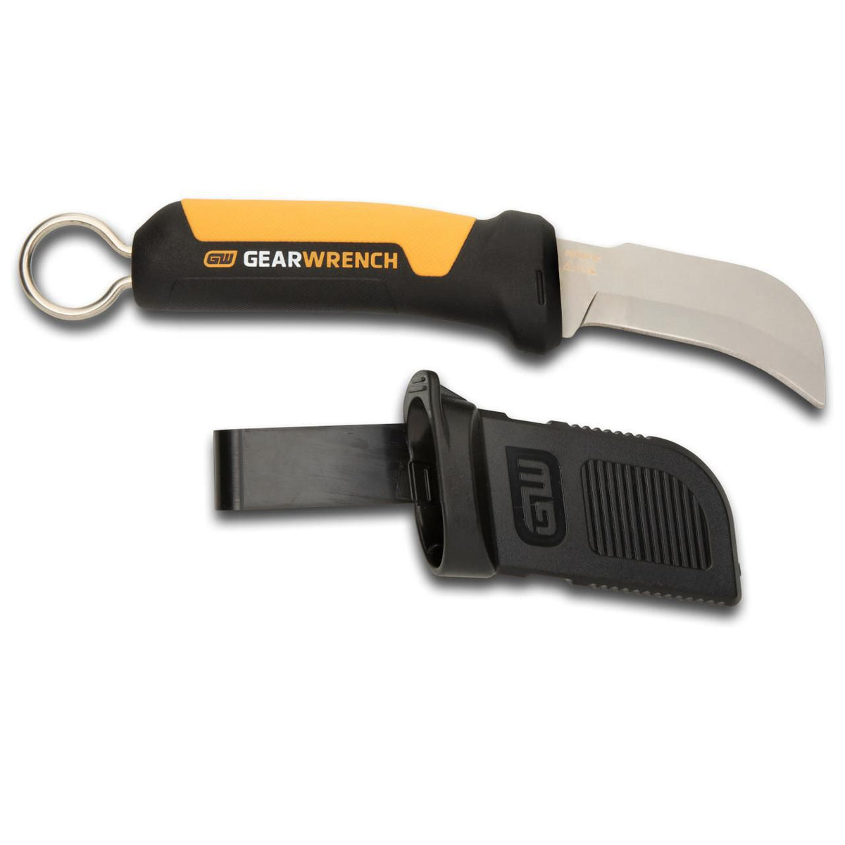 Gearwrench GWKHBFXB Lineman Fixed Blade Hawkbill Knife with Blunt Tip