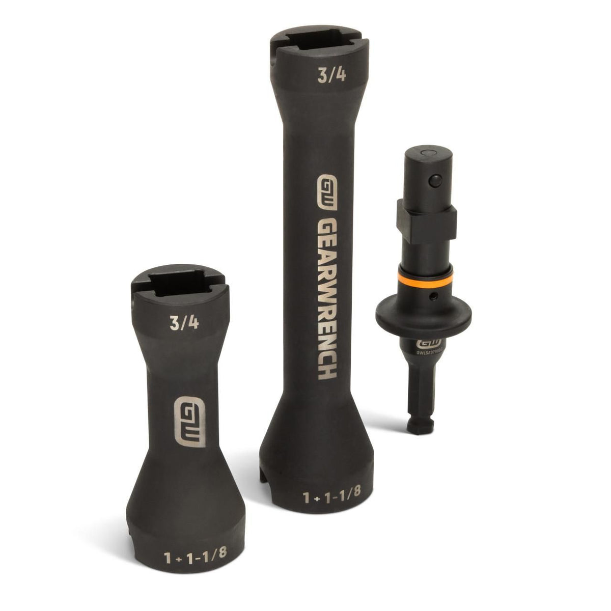 Gearwrench GWLS51X2 3 Piece 5-in-1 Lineman Nut Runner Impact Socket & Adapter Set