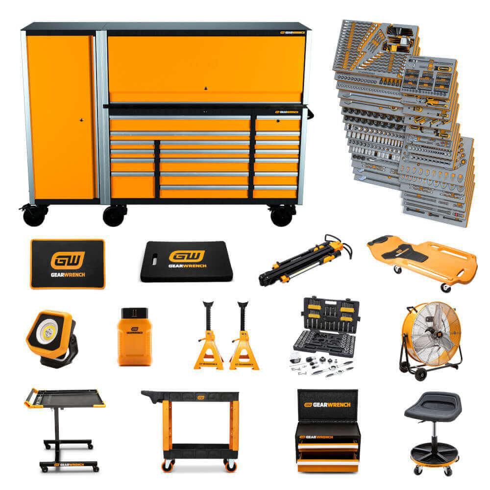 Gearwrench MEGAMOD1629 1629 Piece MEGAMOD Mechanics Tool Set in Premium Modular Foam Trays with Tool Storage & Shop Equipment