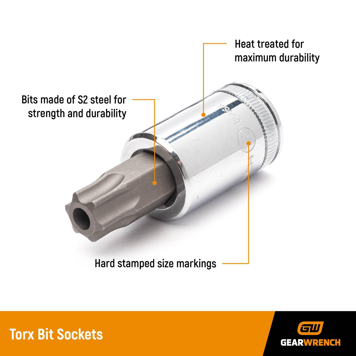 Gearwrench 80458 3/8" Drive Tamper-Proof Torx® Bit Socket T50