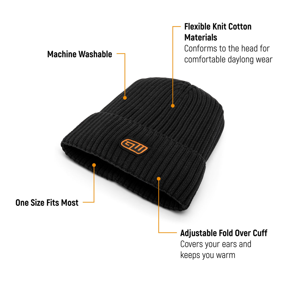 Gearwrench GWSBB Knitted Cuffed Beanie - Black