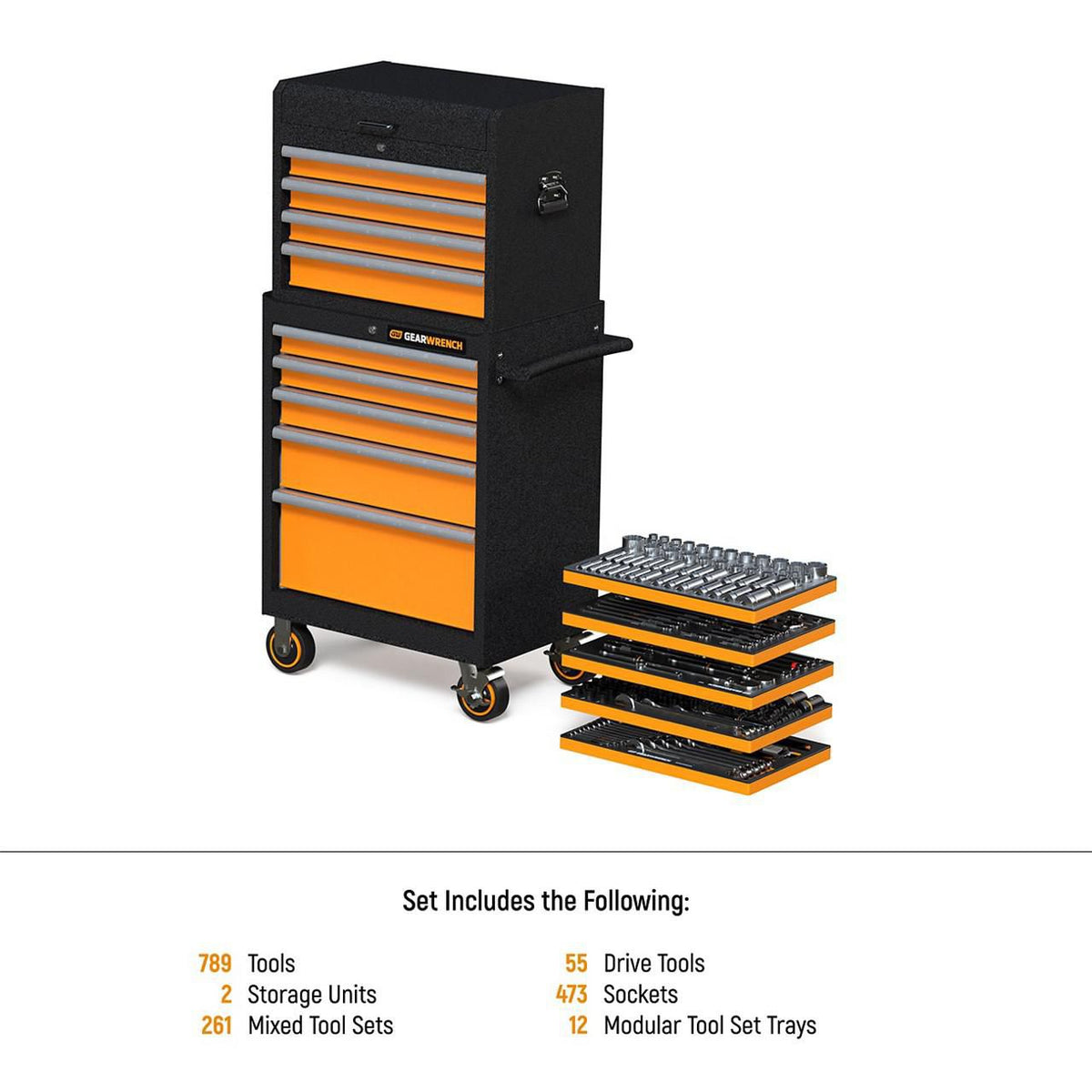 Gearwrench MEGAMODPRO 791 Piece MEGAMOD Master Mechanics Tool Set in Premium Modular Foam Trays with Tool Storage