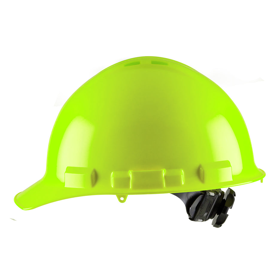 Cordova Safety H24R6V Ratchet, 4-Point, Vented, Duo Safety™, Hard Hat, Cap, Hi-Vis Lime