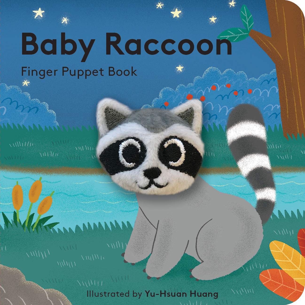 Paradise Clay HCB117 Baby Raccoon - Finger Puppet Book
