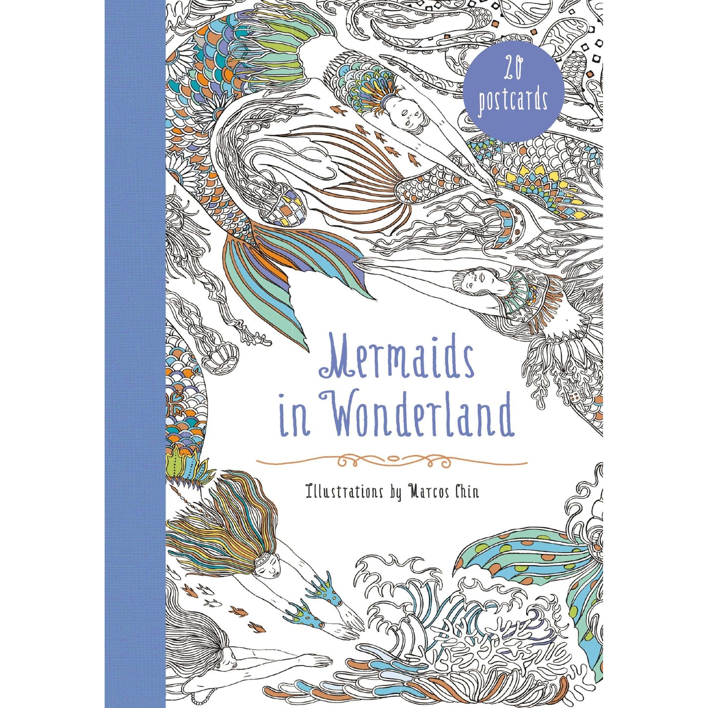Paradise Clay HRW140 Mermaids in Wonderland 20 Postcards: An Interactive Coloring Adventure for All Ages
