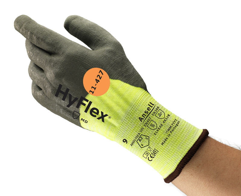 SOS Cleanroom Ansell HyFlex 11-427 Cut and Heat Resistant Industrial Gloves