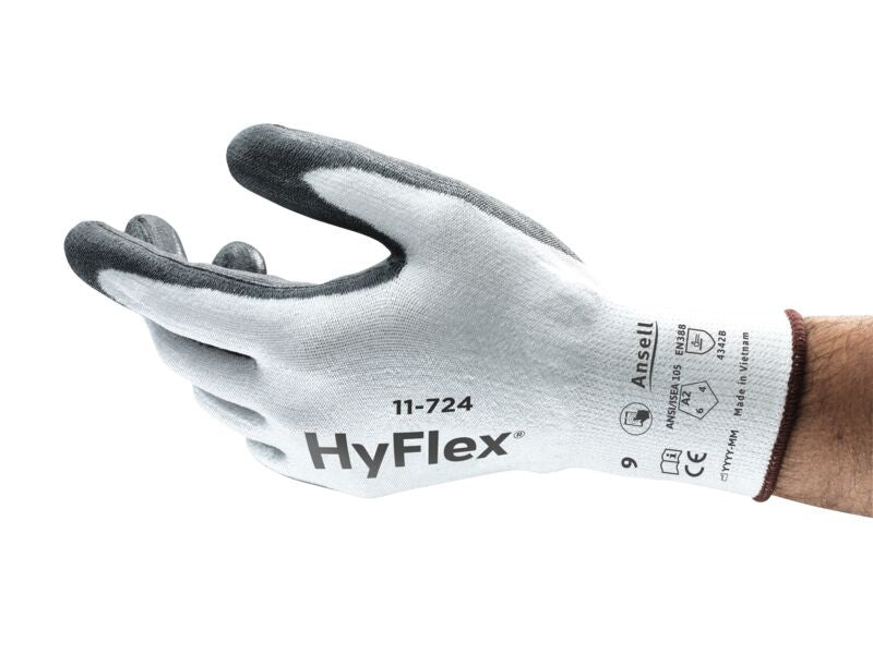 SOS Cleanroom ?11724090? Ansell HyFlex 11-724 Cut Resistant Industrial Gloves