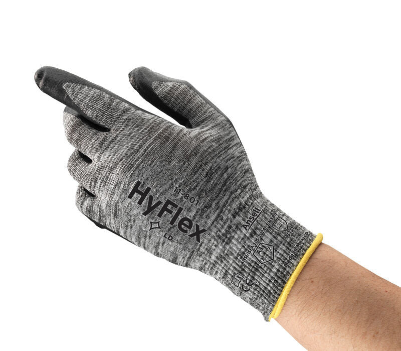 SOS Cleanroom ?205676? Ansell HyFlex 11-801 Cut Resistant Industrial Gloves