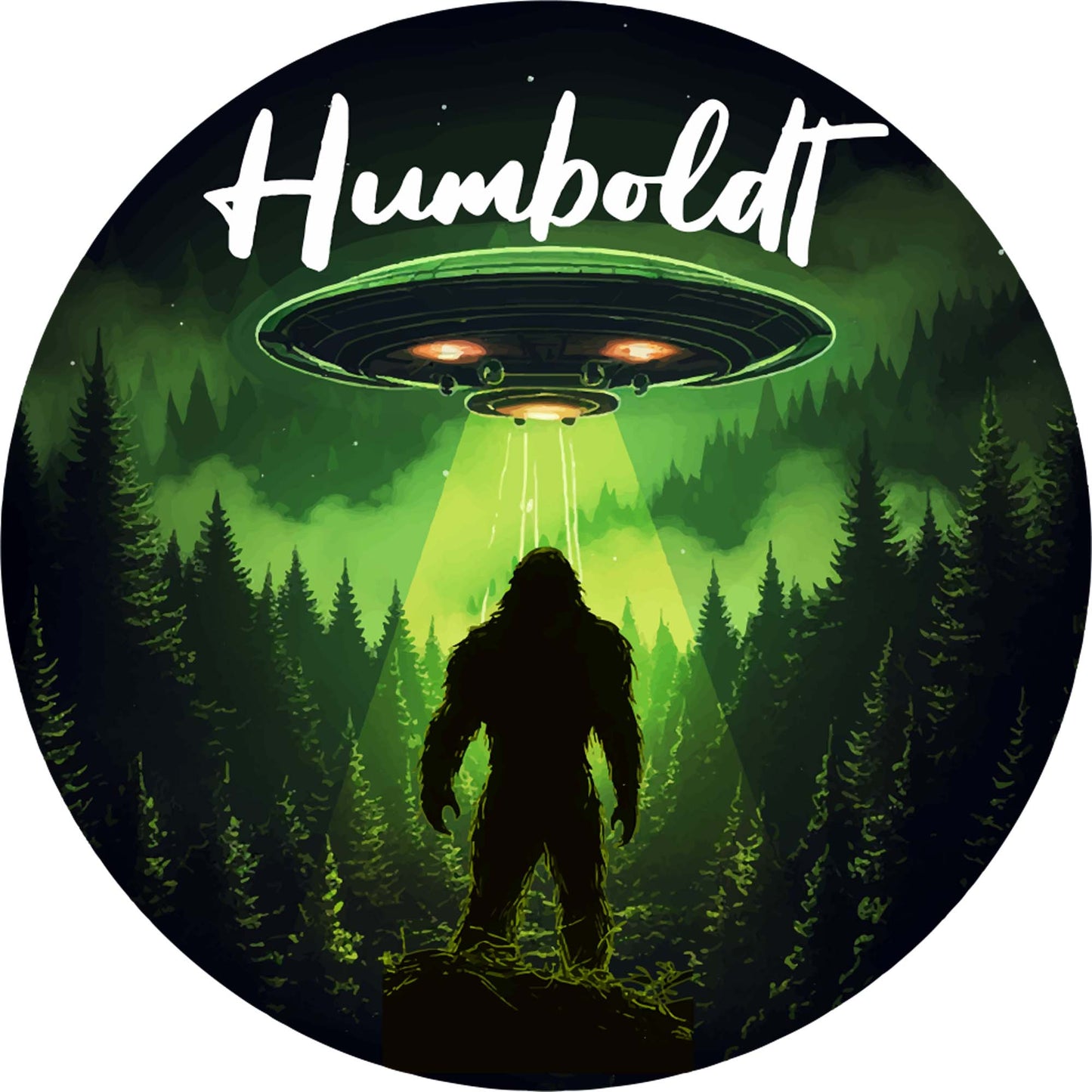 Paradise Clay IHS-10P-037 Humboldt UFO & Bigfoot - Vinyl Sticker (10 pack)