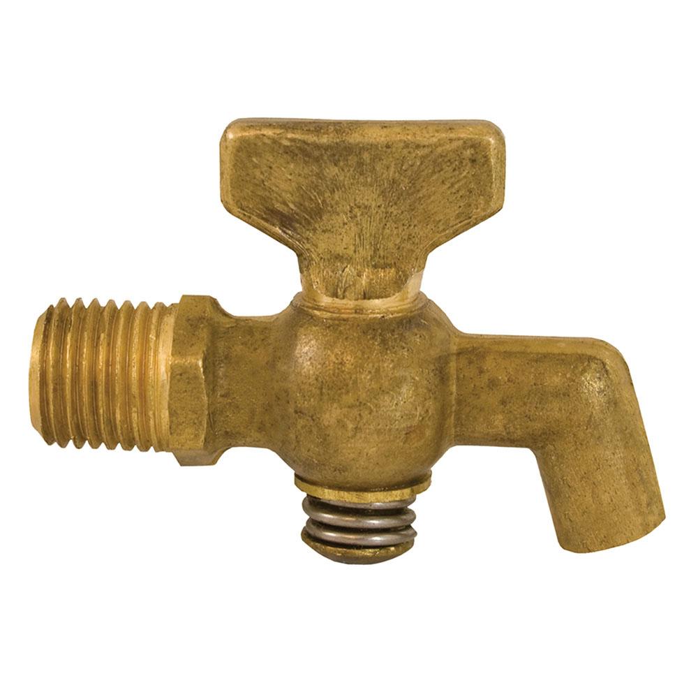 Jones Stephens A11002 1/4" Air Cock, MNPT x Spigot Hexagon Shoulder, Tee Handle