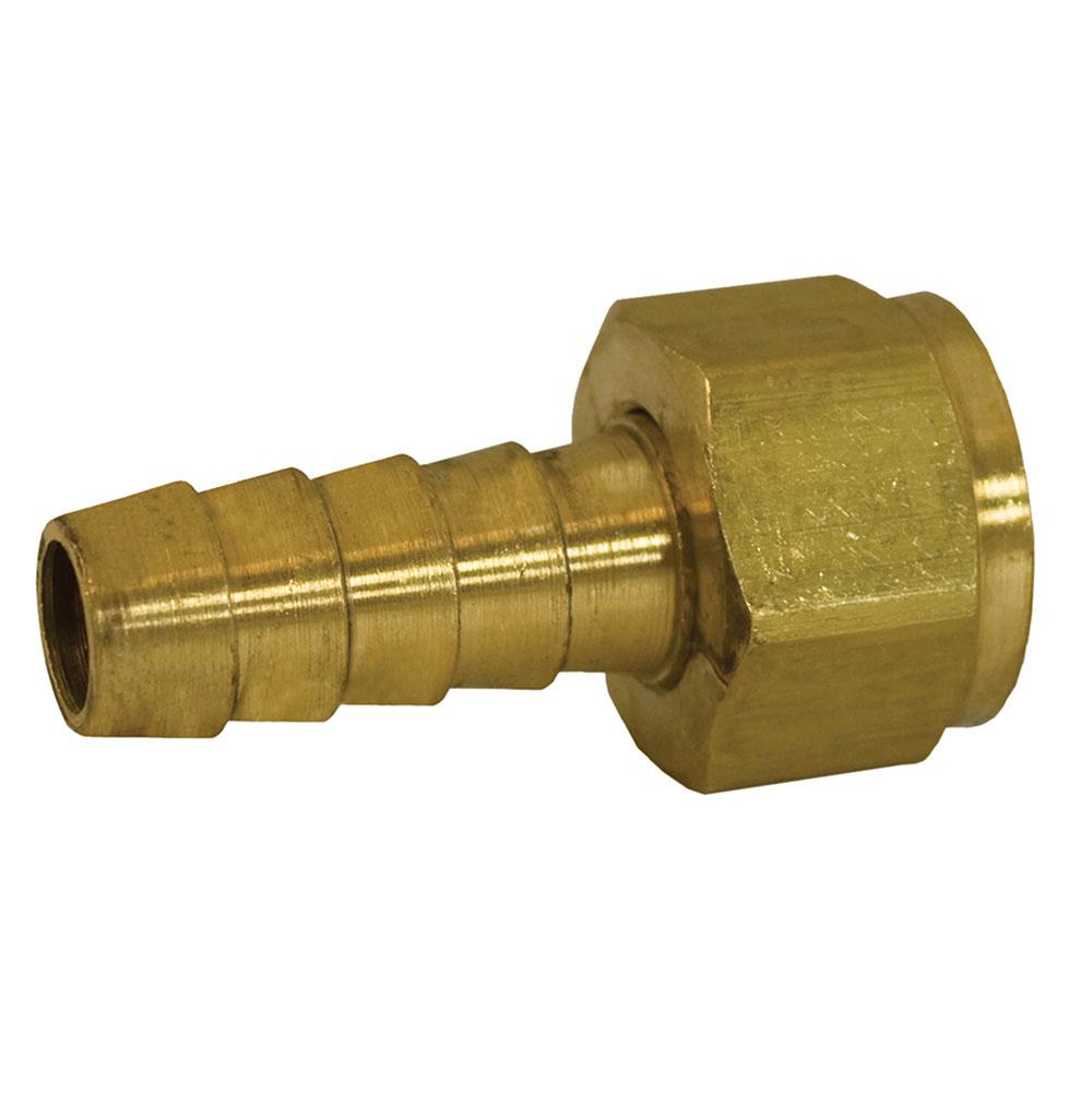 Jones Stephens G28044 1/4" x 1/4" Brass Hose Barb x Female Ball End Swivel
