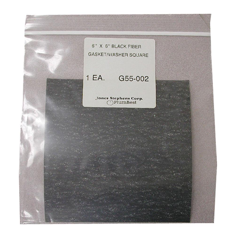 Jones Stephens G55002 6" x 6" Black Fiber Gasket and Washer Material, 1 Sheet